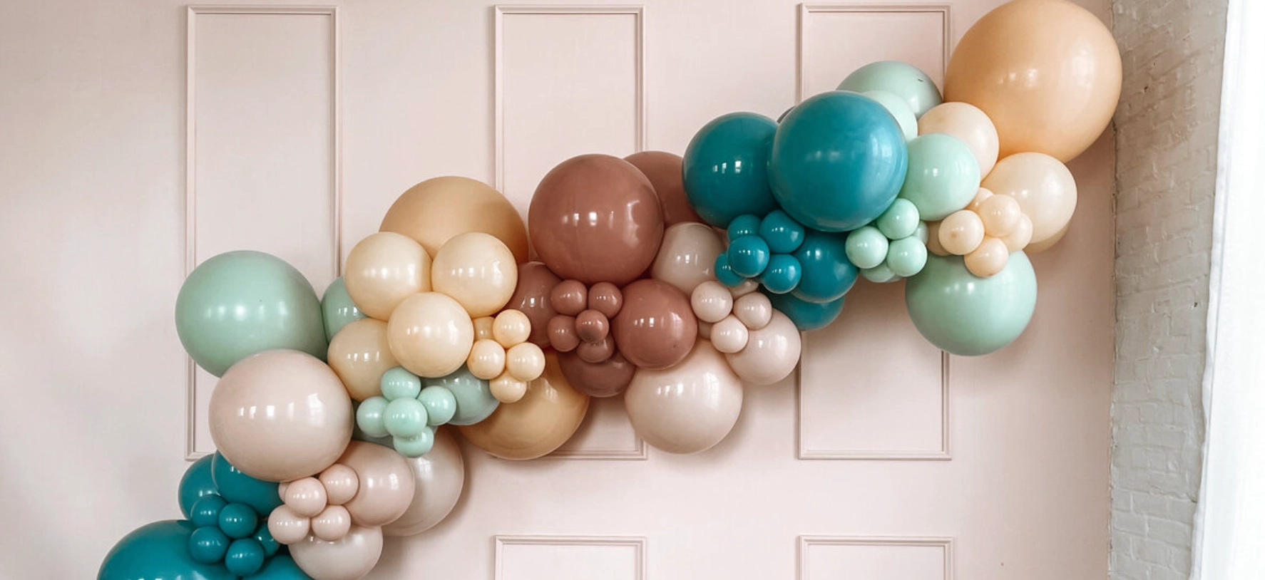 Ballon garland decorating an event