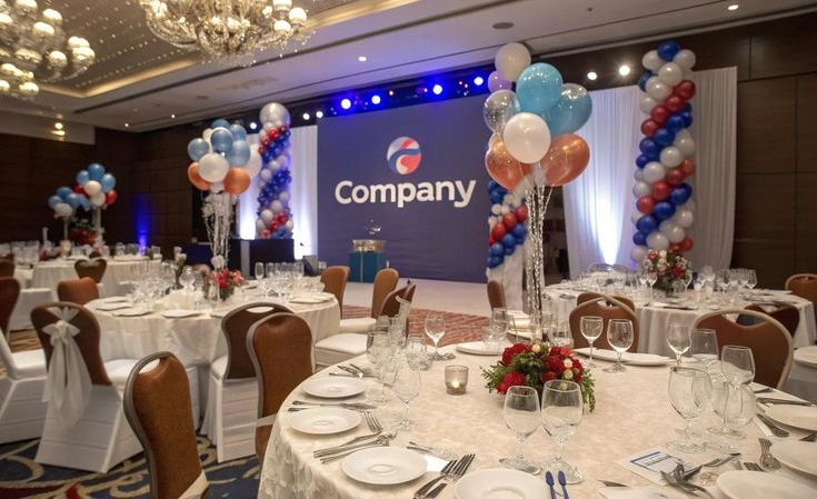 corporate event outside a grand opening